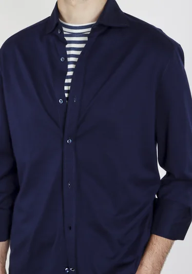 Рубашка цвет темно-синий — превью 5