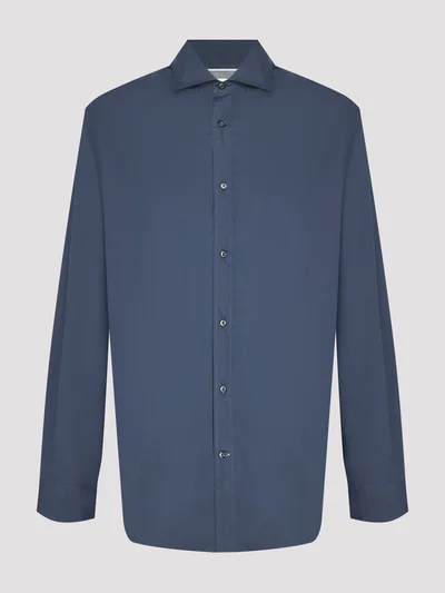 Рубашка цвет темно-синий — превью 1