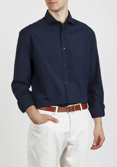 Рубашка цвет темно-синий — превью 3