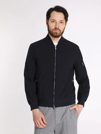 Бомбер цвет темно-синий — превью 2