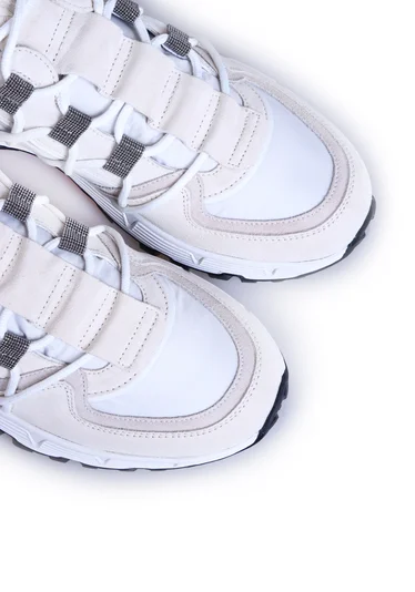 Кроссовки цвет бело-бежевый — превью 4