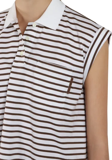 Футболка цвет бело-коричневый — превью 5