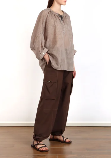 Рубашка цвет коричневый — превью 2