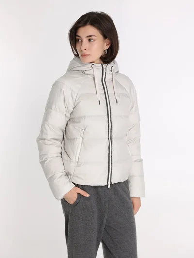 Пуховик цвет светло-серый — превью 2