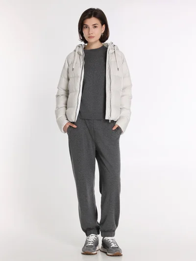 Пуховик цвет светло-серый — превью 3