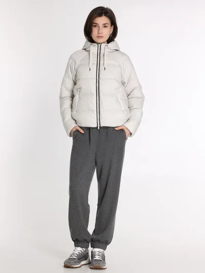 Пуховик цвет светло-серый — превью 4