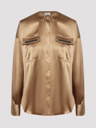 Блузка цвет коричневый — превью 1