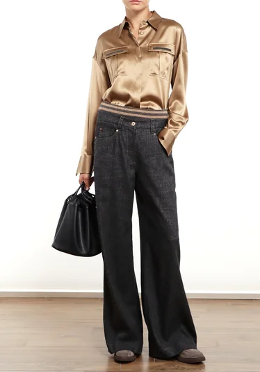 Блузка цвет коричневый — превью 2