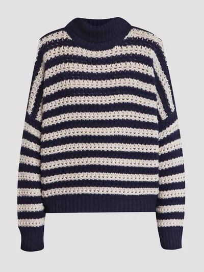 Свитер цвет бежево-синий — превью 1