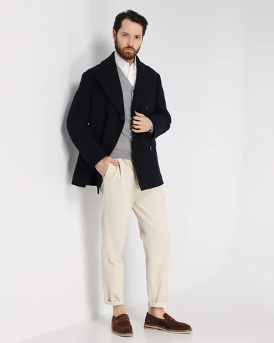 Пальто цвет темно-синий — превью 3