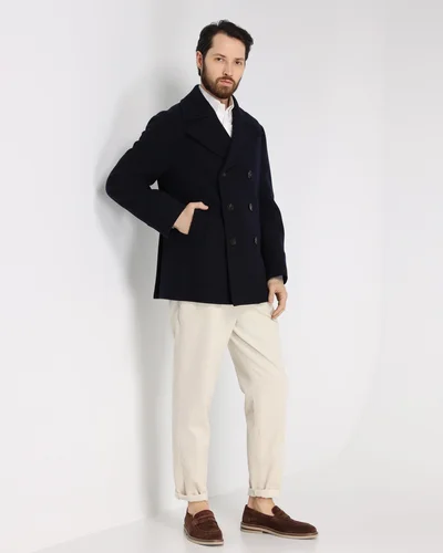 Пальто цвет темно-синий — превью 6