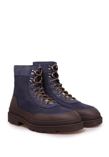 Ботинки цвет сине-коричневый — превью 2