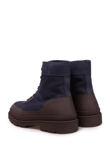 Ботинки цвет сине-коричневый — превью 3