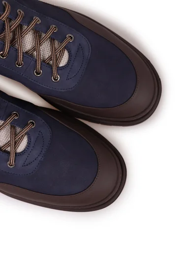 Ботинки цвет сине-коричневый — превью 4