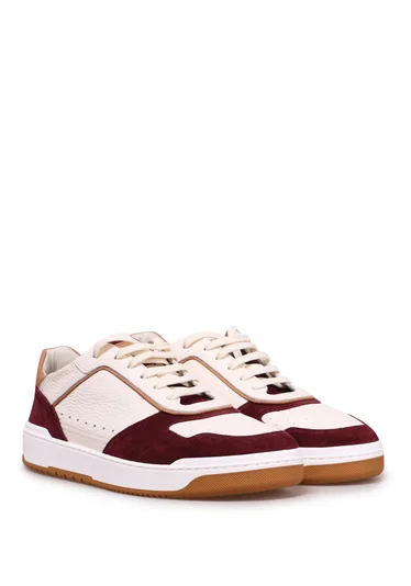 Кеды цвет бежево-бордовый — превью 2