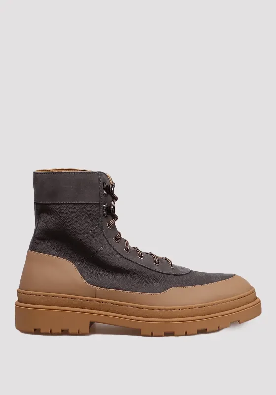 Ботинки цвет серый