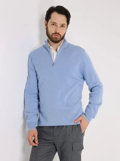 Джемпер цвет голубой — превью 2