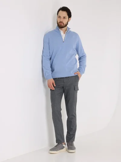 Джемпер цвет голубой — превью 3