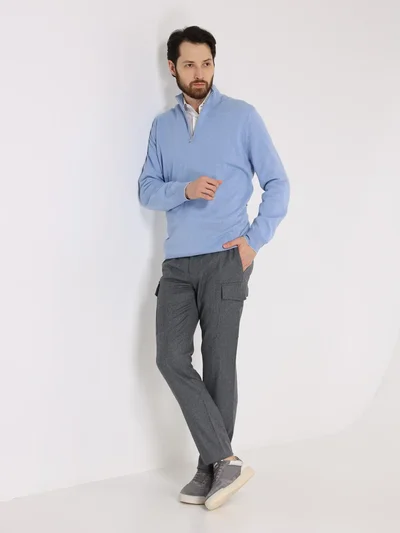 Джемпер цвет голубой — превью 4