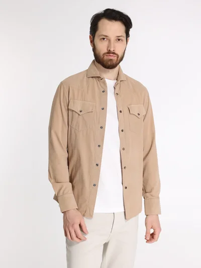 Рубашка цвет бежевый — превью 2