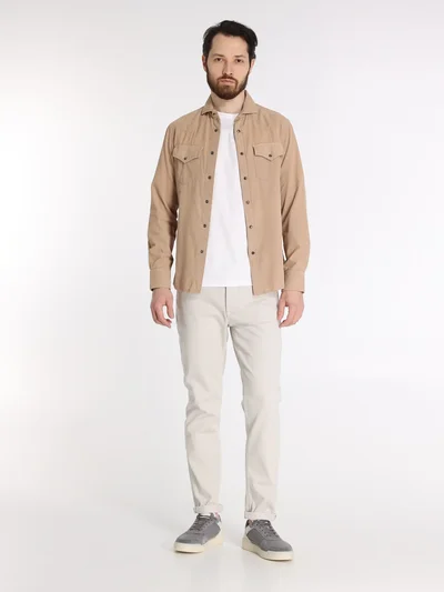 Рубашка цвет бежевый — превью 4