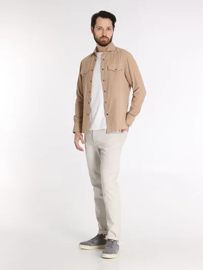 Рубашка цвет бежевый — превью 5