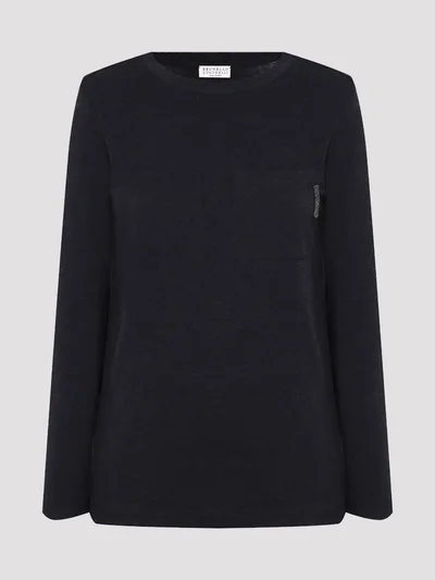 Лонгслив цвет антрацит — превью 1