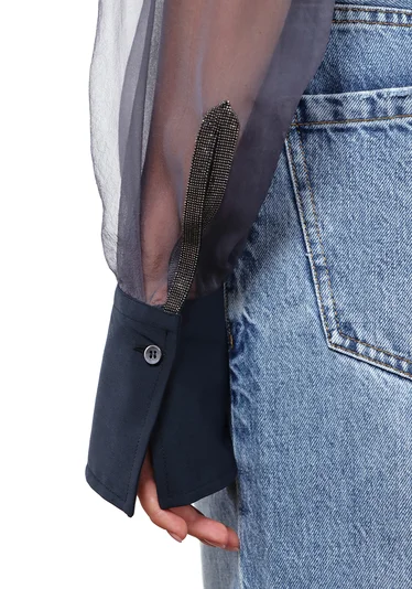 Блузка цвет синий — превью 4