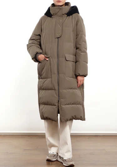 Пуховик цвет коричневый — превью 3