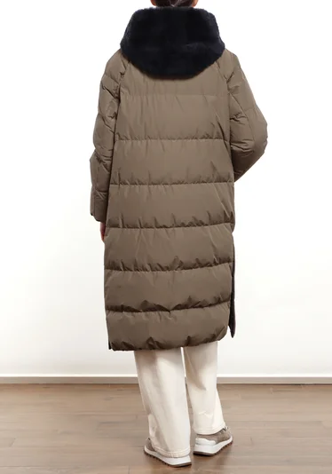 Пуховик цвет коричневый — превью 4