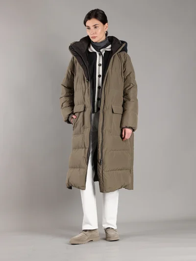 Пуховик цвет коричневый — превью 8