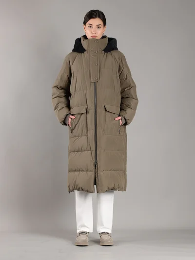 Пуховик цвет коричневый — превью 9