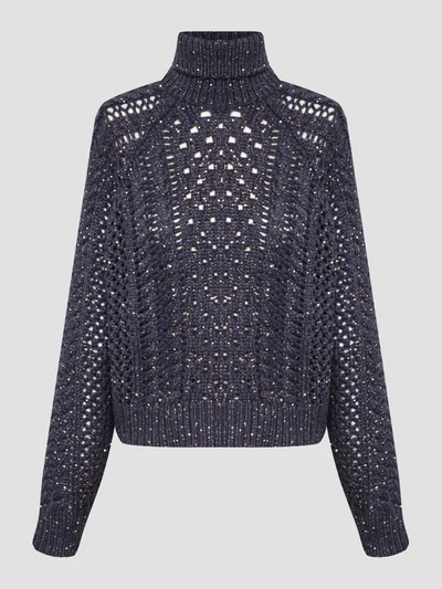 Свитер цвет синий — превью 1