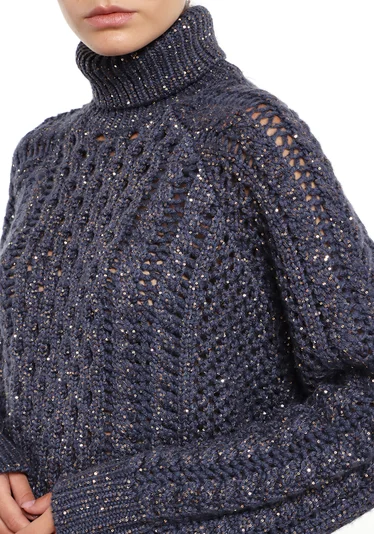 Свитер цвет синий — превью 5
