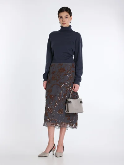 Юбка цвет серый — превью 2