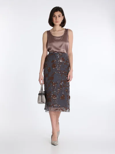 Юбка цвет серый — превью 4