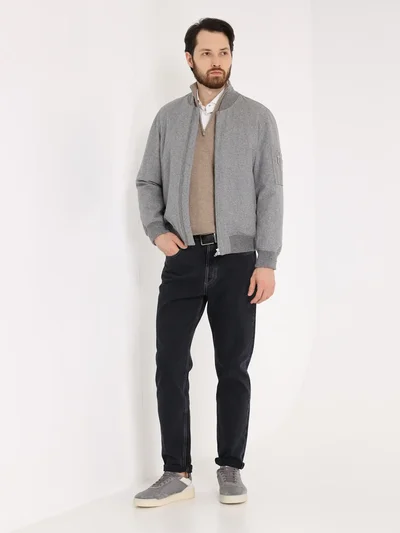 Бомбер цвет серый — превью 3