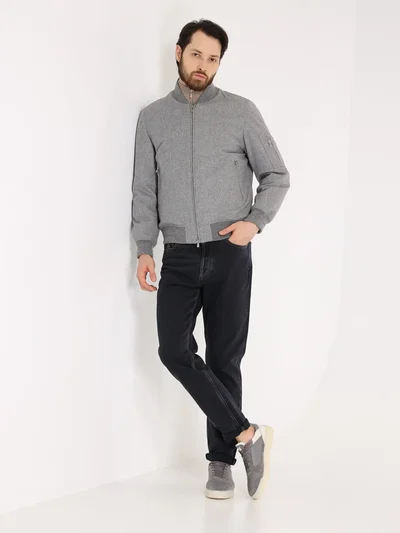 Бомбер цвет серый — превью 4