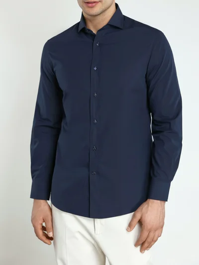 Рубашка цвет синий — превью 3