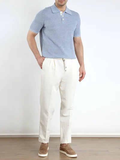 Поло цвет голубой — превью 2