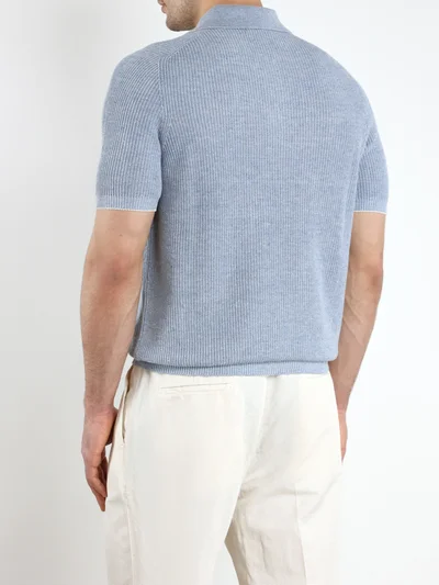 Поло цвет голубой — превью 4