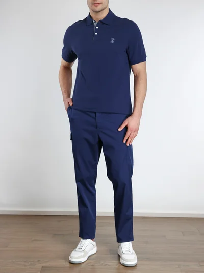 Поло цвет голубой — превью 2