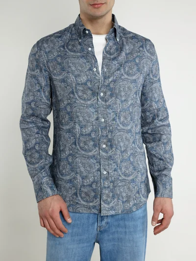 Рубашка цвет синий — превью 3