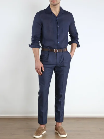 Рубашка цвет синий — превью 2