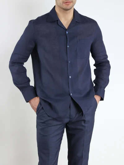 Рубашка цвет синий — превью 3