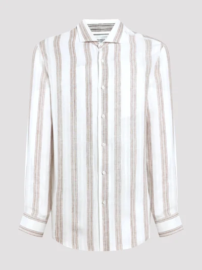 Рубашка цвет бело-бежевый — превью 1