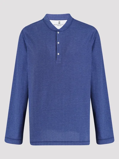 Лонгслив цвет синий — превью 1