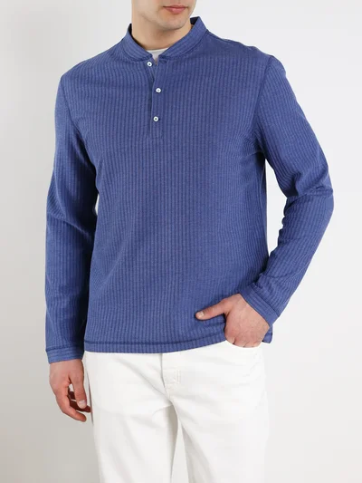 Лонгслив цвет синий — превью 3