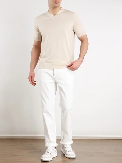 Пуловер цвет светло-бежевый — превью 2