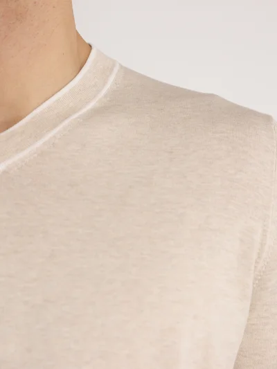 Пуловер цвет светло-бежевый — превью 5